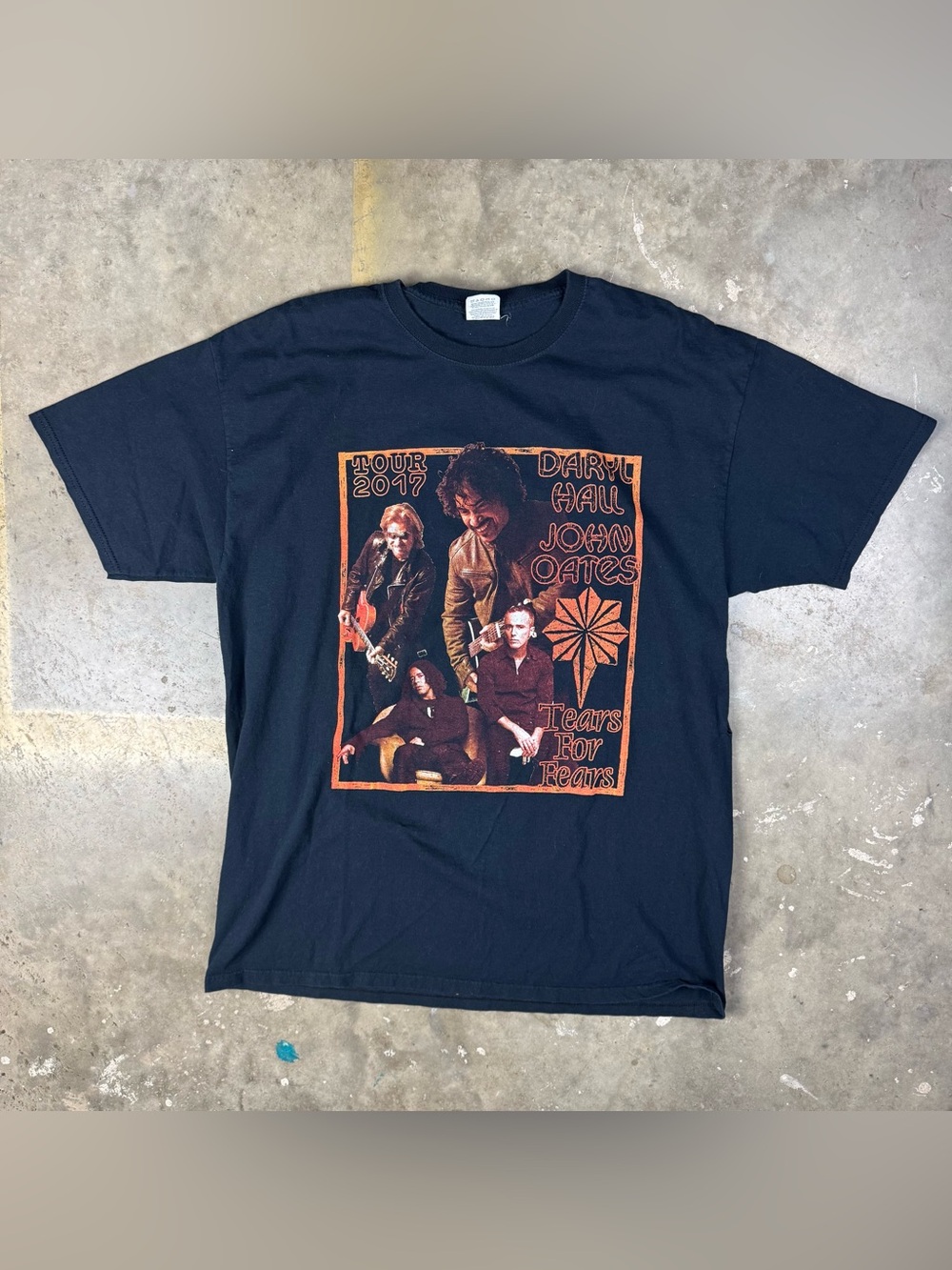 Tears for Fears Daryl Hall John Oates T-Shirt Size XL 2017 Tour Tee Rock n Roll
